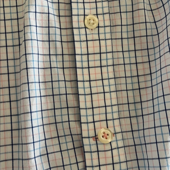 Izod Men's Light Blue Plaid Button Down Shirt - Picture 5 of 7